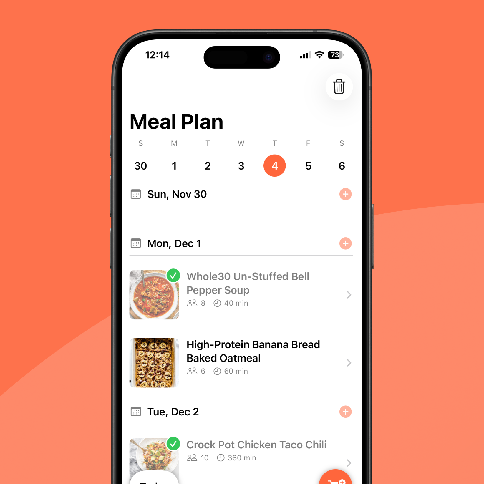 Create Meal Plans for the Week